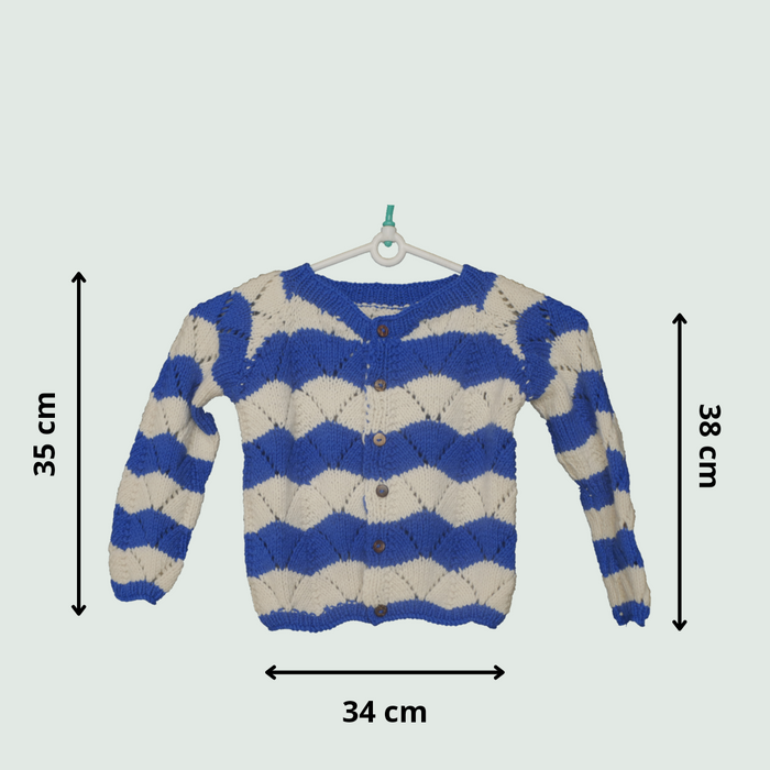 Ocean waves - Woollen Cardigan I 100% Organic wool - Mojopanda Organic  Store