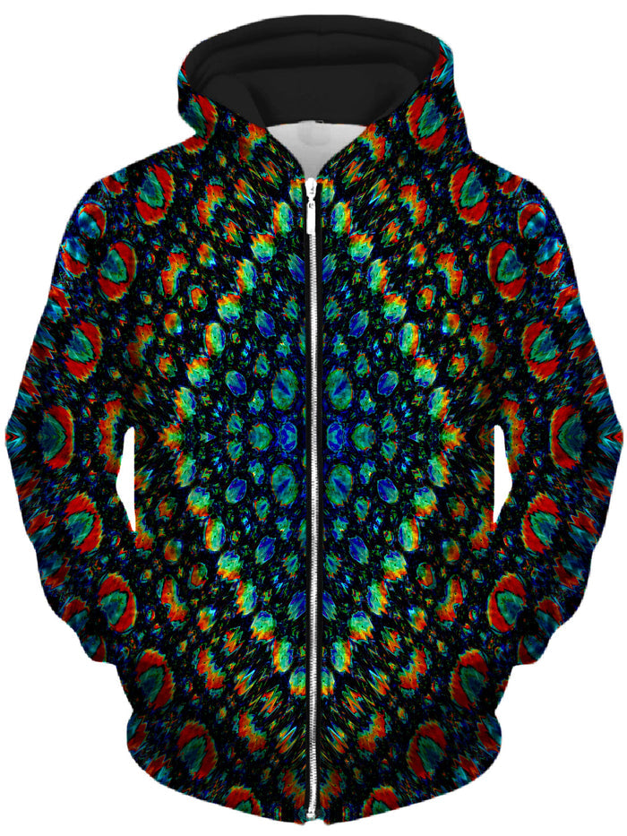 Oil Mosaic Unisex Zip-Up Hoodie Lucid Eye Studios Epic Hoodie