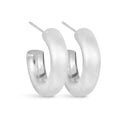 Olivia Matte Huggie Hoop Silver Amanda Blu Earring
