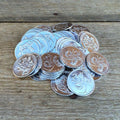 ONCE A KING Novelty Comical Coins 1960s