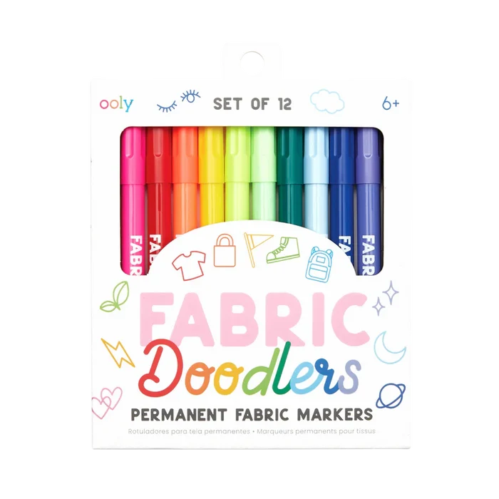 Ooly - Fabric Doodlers Markers - Set of 12