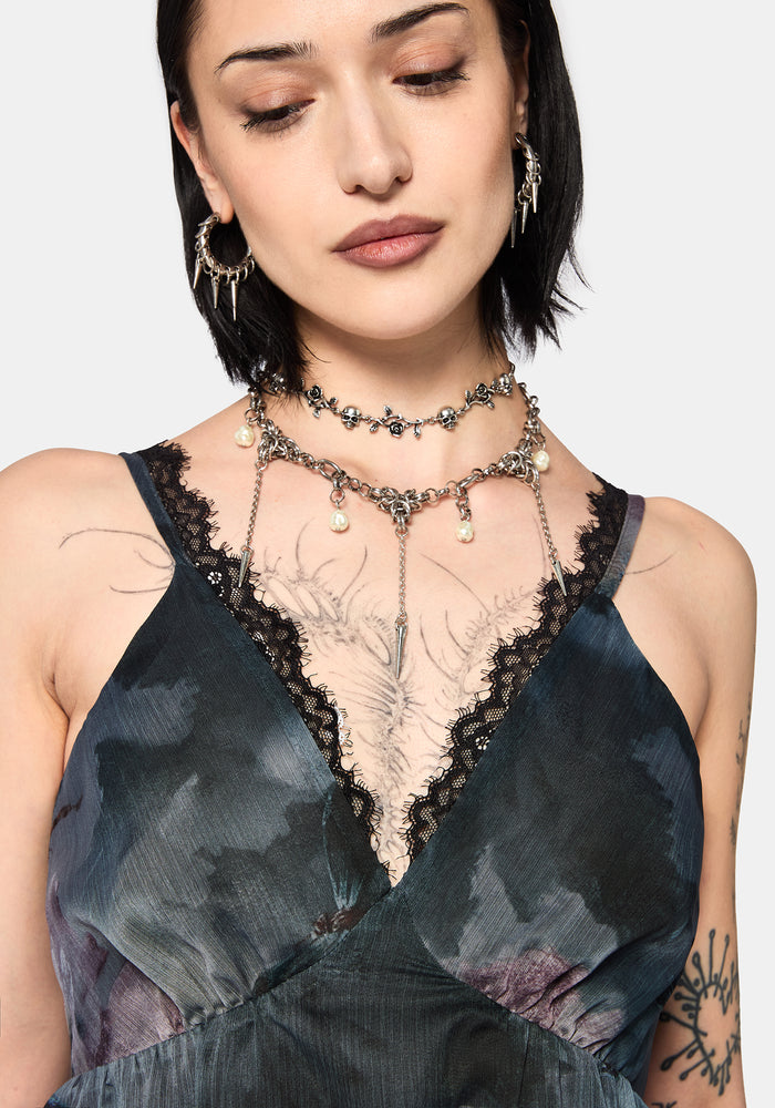 Ophelie Chiffon Lace Cami Mini Dress