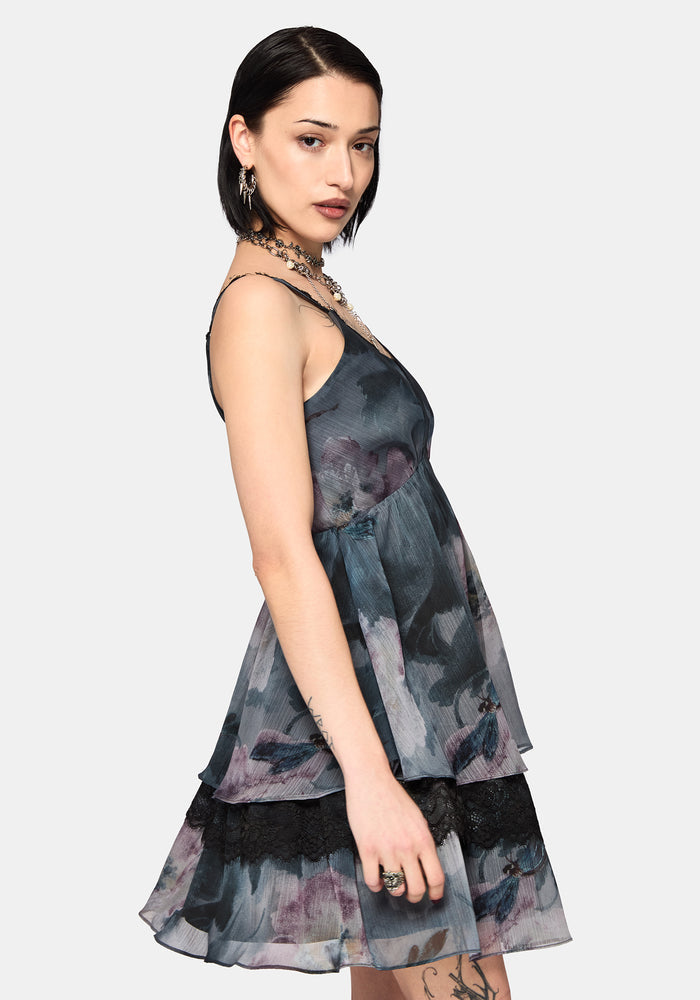 Ophelie Chiffon Lace Cami Mini Dress
