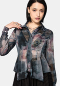 Ophelie Chiffon Printed Cinch Shirt