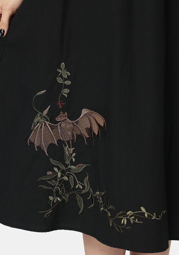 Orena Bat Embroidered Midaxi Skirt