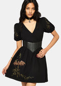 Orena Bat Embroidered Mini Dress