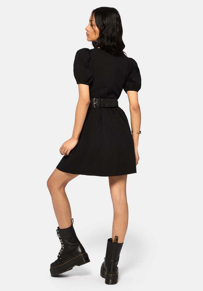 Orena Bat Embroidered Mini Dress