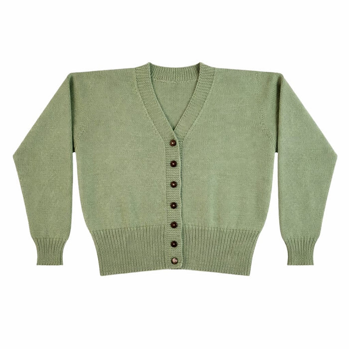 Organic Wool   | Cardigan-  Peppermint Green    | - Mojopanda Organic  Store