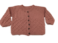 Organic Wool  |  Cardigan |  Dark Salmon | Size- 6 Month - Mojopanda Organic  Store