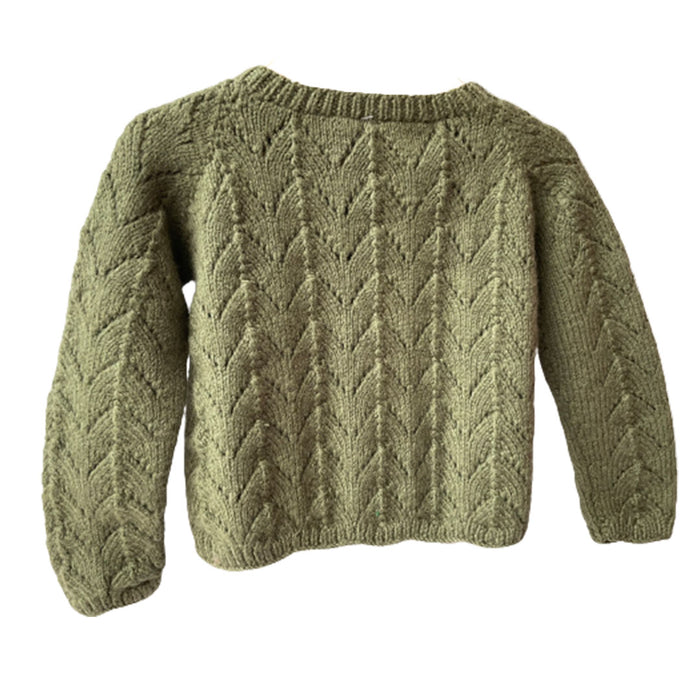 Organic Wool | Cardigan | Olive Green | Size- 18 Month - Mojopanda Organic  Store