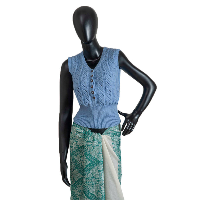 Organic Wool   | Cardigan  |   Wild Blue - Mojopanda Organic  Store