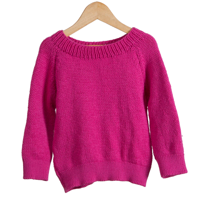 Organic Wool  |  Pullover  |  Fuchsia Fedora | Size- 5 years - Mojopanda Organic  Store