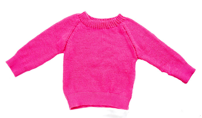 Organic Wool  |  Pullover  |  Fuchsia Fedora | Size- 5 years - Mojopanda Organic  Store