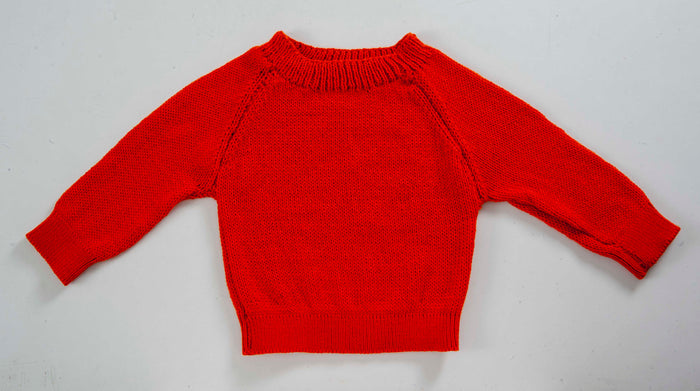 Organic Wool   |  Pullover  |   Grenadier | Size- 5 Years - Mojopanda Organic  Store