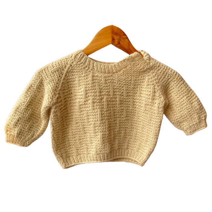 Organic Wool |  Pullover | Ivory | 12 Months - Mojopanda Organic  Store