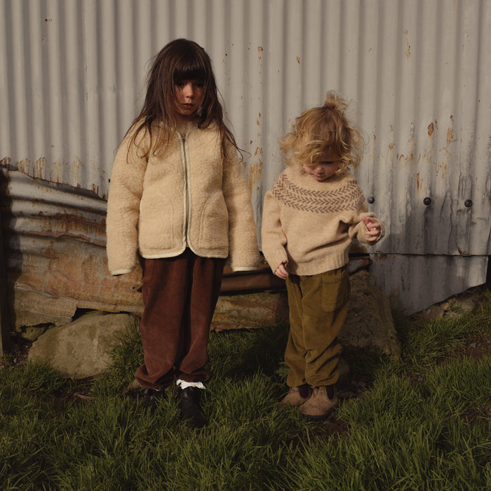 Oribi Baby & Kids Jacket - Wool Teddy Fleece - Oatmeal
