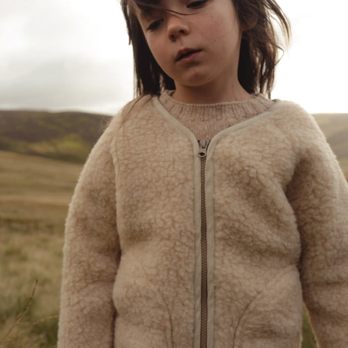 Oribi Baby & Kids Jacket - Wool Teddy Fleece - Oatmeal