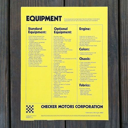 Original TAXICABS Showroom Brochure Folder 1981