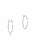 Oval Sterling 1" Hoop Textured by e. newton e.newton Designs Earring