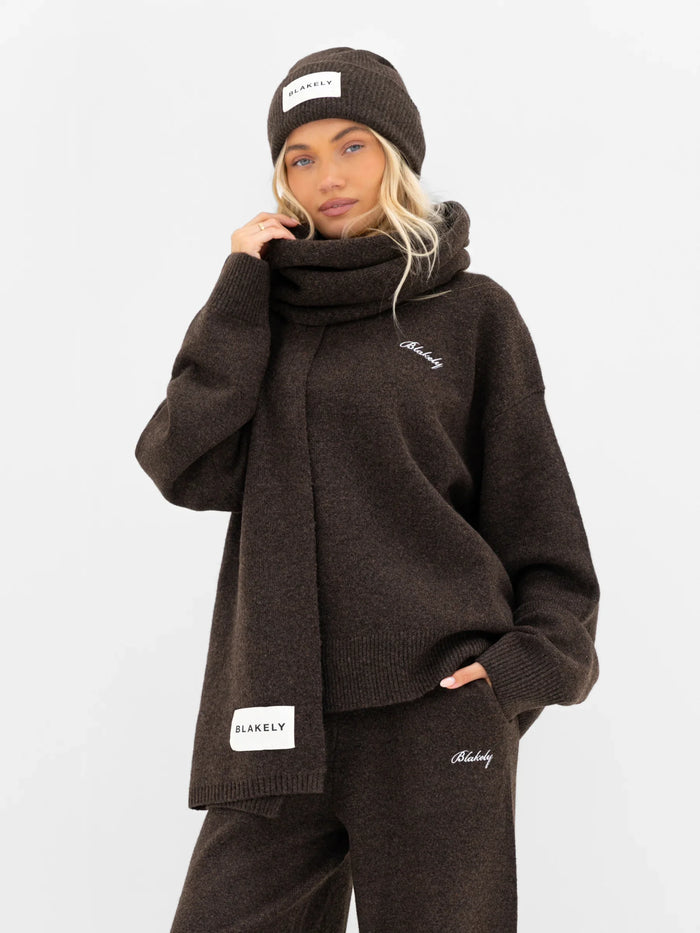 Oversized Knitted Jumper - Chocolate Brown