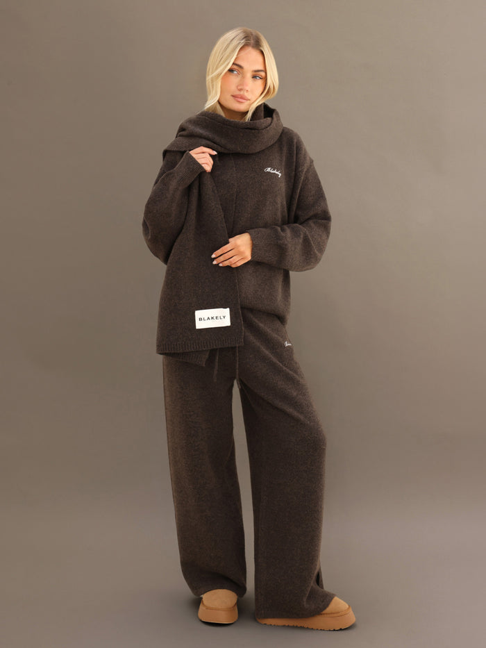 Oversized Knitted Jumper - Chocolate Brown