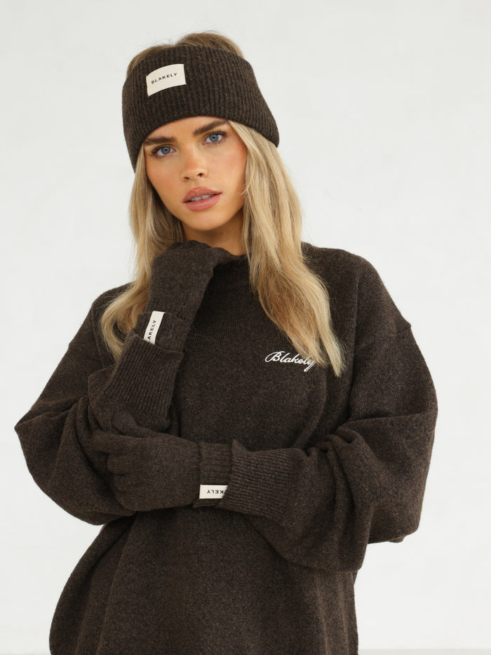 Oversized Knitted Jumper - Chocolate Brown
