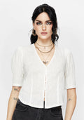 Parilia Cotton V Neck Blouse Top