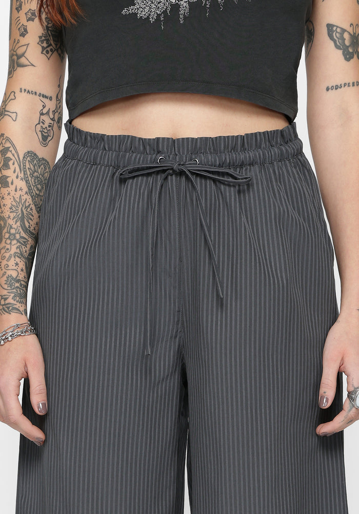Penny Charcoal Stripe Culotte