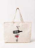 The ecru cotton Perci and Rossi Martini tote bag by Percival, featuring a hand-illustrated cocktail graphic.
