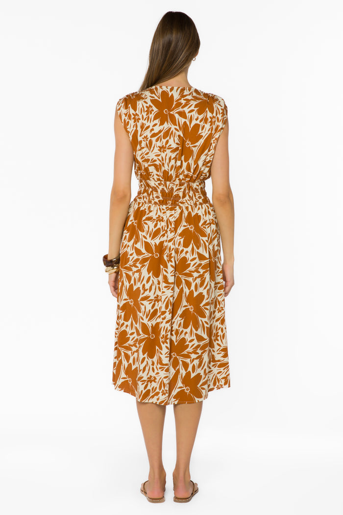 Persa Cocoa Floral Dress