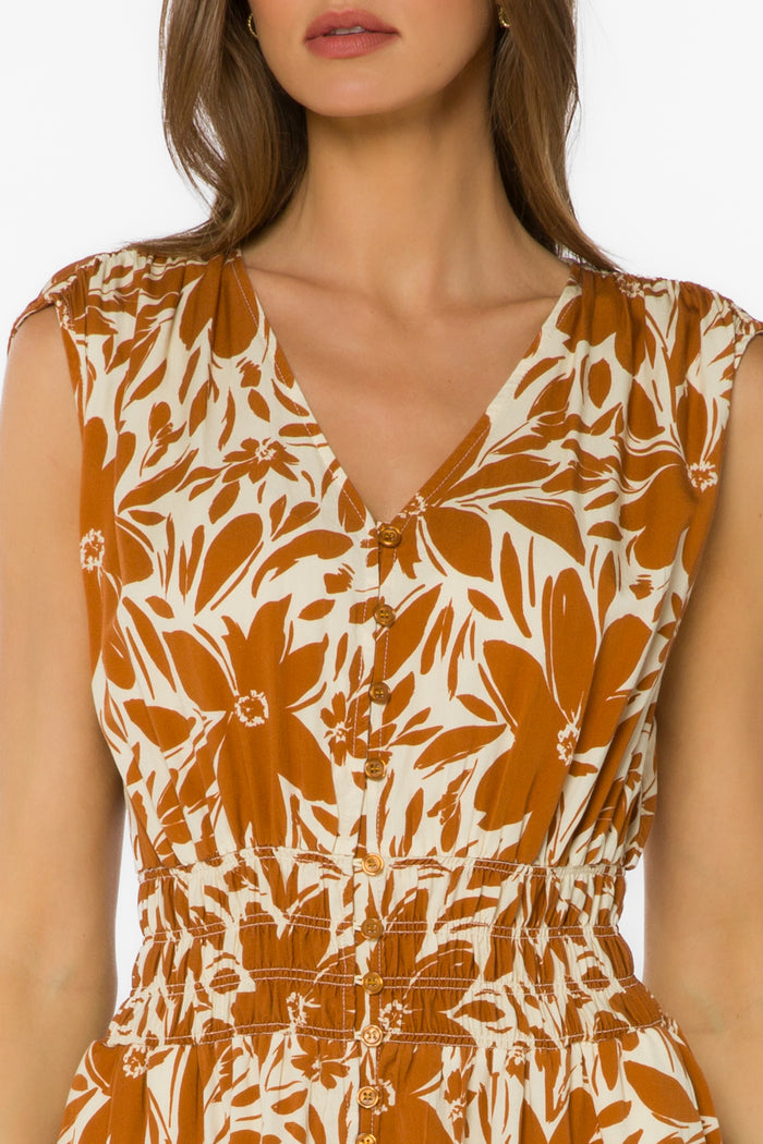 Persa Cocoa Floral Dress