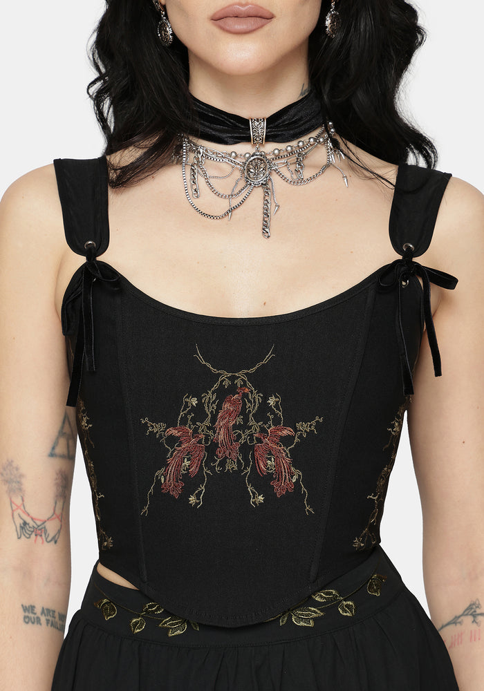 Phoenix Embroidered Corset Top