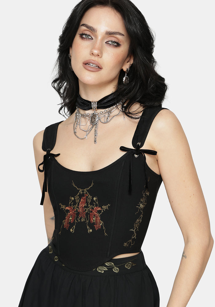 Phoenix Embroidered Corset Top