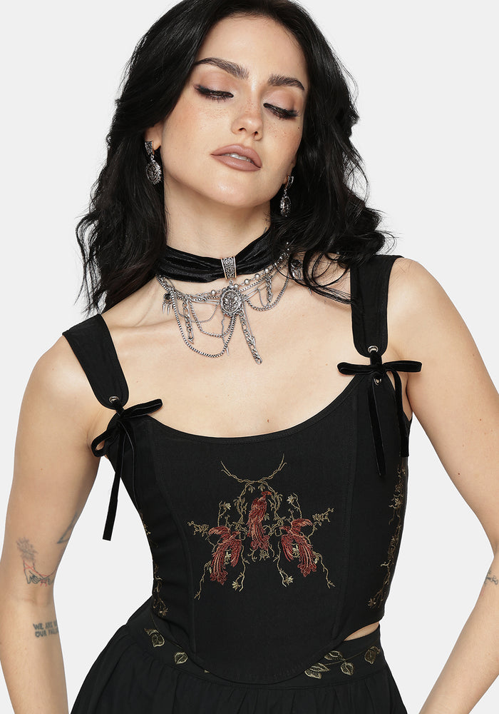 Phoenix Embroidered Corset Top