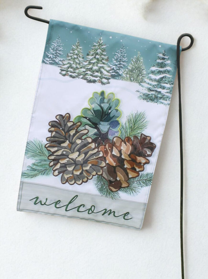 Pine Cone Garden Flag Evergreen Garden Flag
