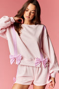 Pink Bow Detail Lounge Set