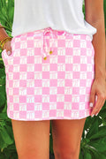 Pink Checkered Bow Skort