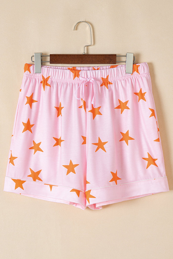 Pink Stars Short Sleeve Shirt and Shorts Bamboo Pyjama Set - Loungewear & Sleepwear/Pyjama