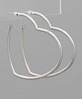 Plated Brass Heart Hoop Earrings