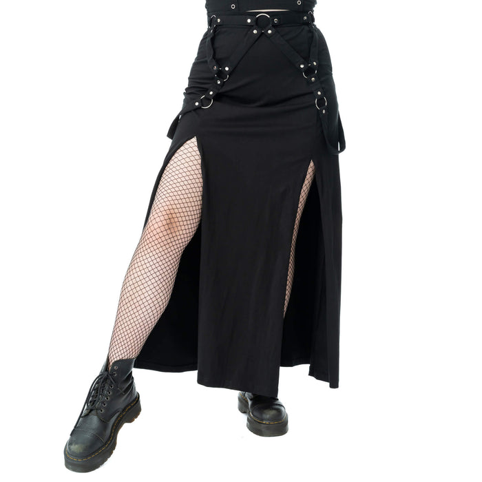 Poizen industries AMARANTH MAXI SKIRT - BLACK Claxton Creations GB