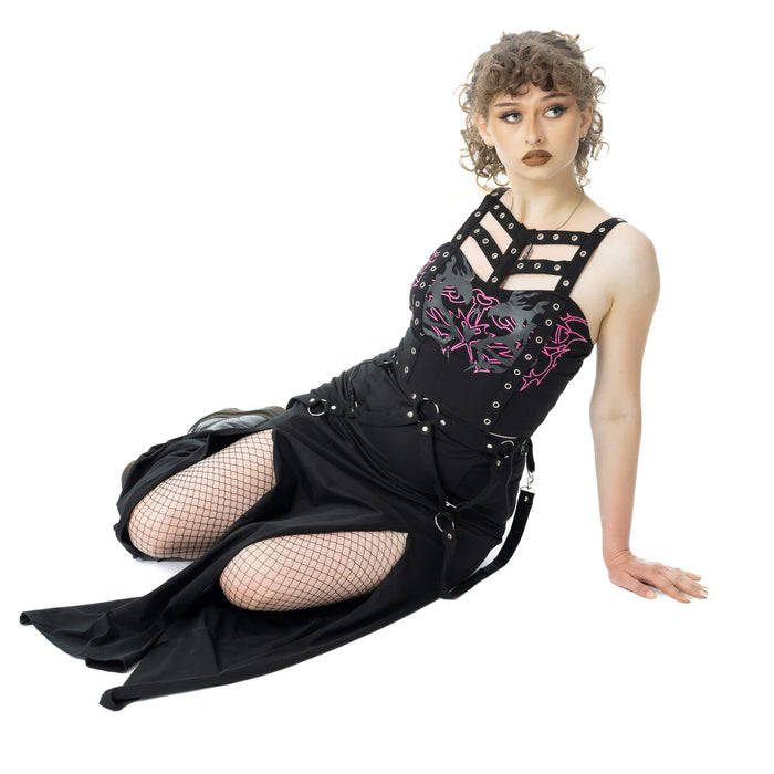 Poizen industries AMARANTH MAXI SKIRT - BLACK Claxton Creations GB
