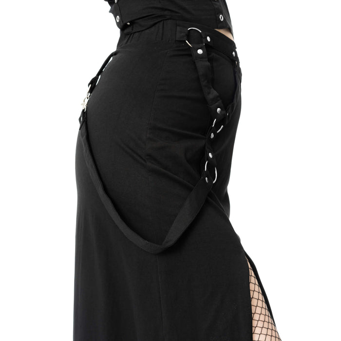 Poizen industries AMARANTH MAXI SKIRT - BLACK Claxton Creations GB