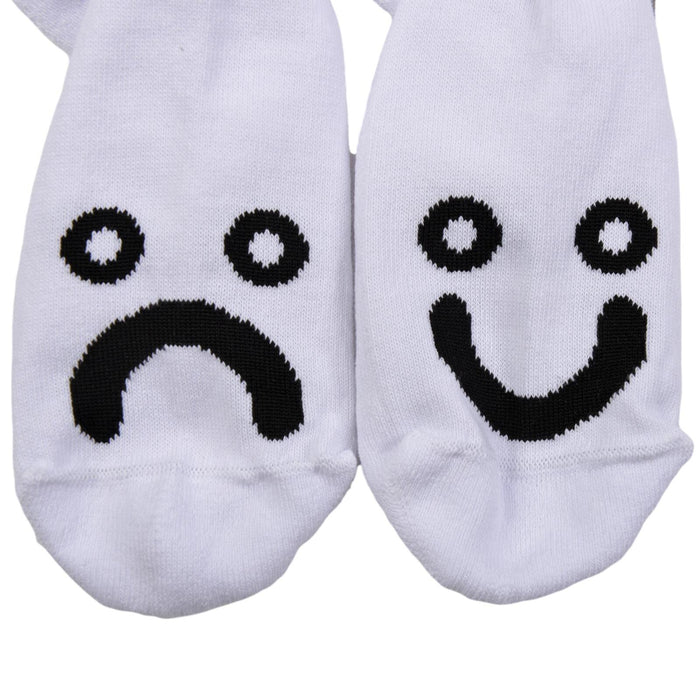 POLAR SKATE CO. HAPPY SAD SOCKS WHITE BLACK
