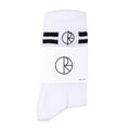 POLAR STROKE LOGO SOCKS WHITE BLACK