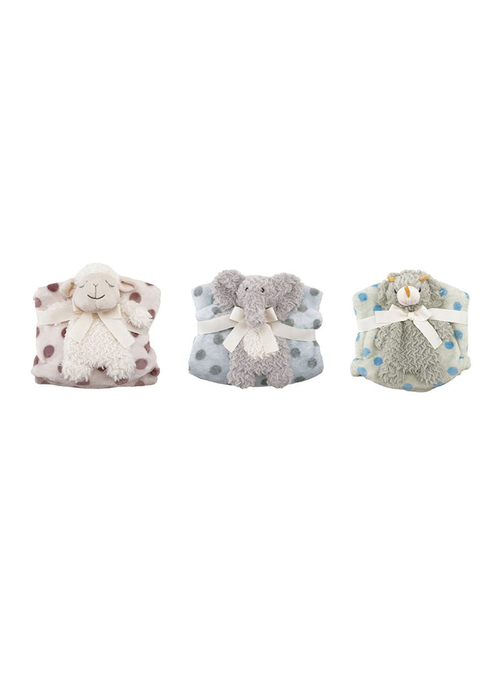 Polka Dot Baby Blanket & Plushie Set