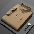 classic khaki polo shirt collar detail