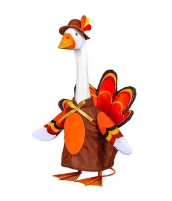 Porch Goose Turkey Trot Outfit, Brown, Orange, Red Evergreen Novelty