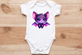 Purple bat pup🦇 baby vest🖤🦔 Claxton Creations GB