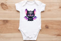 Purple & black bat pup🦇 baby vest🖤🦔 Claxton Creations GB