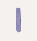 Purple Jumbled Tile Print Silk Self Tipped Tie
